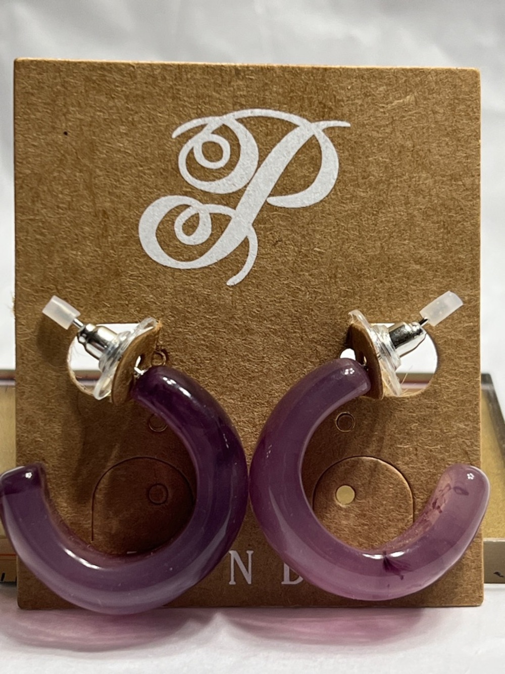 Plunder Purple Hoop Earrings Post New